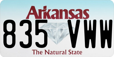 AR license plate 835VWW