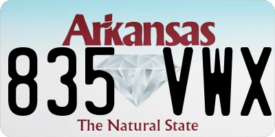 AR license plate 835VWX