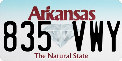 AR license plate 835VWY