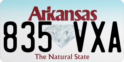 AR license plate 835VXA