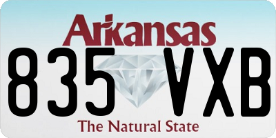 AR license plate 835VXB