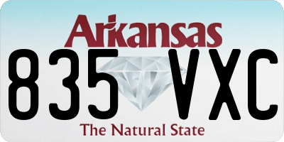AR license plate 835VXC