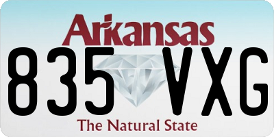 AR license plate 835VXG