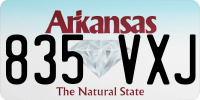 AR license plate 835VXJ