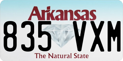 AR license plate 835VXM