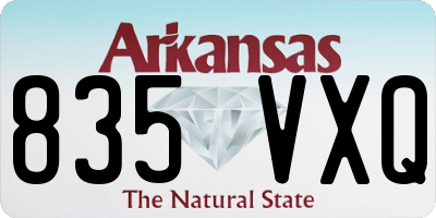 AR license plate 835VXQ
