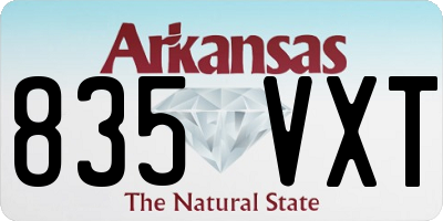 AR license plate 835VXT