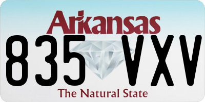 AR license plate 835VXV