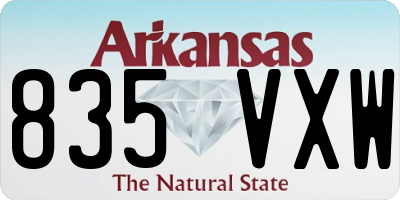 AR license plate 835VXW