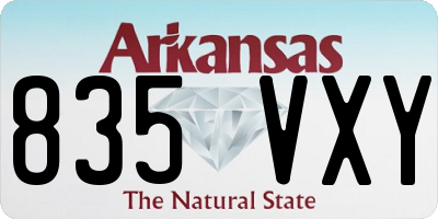 AR license plate 835VXY