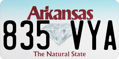 AR license plate 835VYA