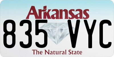 AR license plate 835VYC