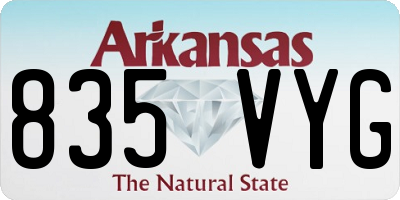 AR license plate 835VYG