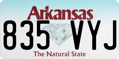 AR license plate 835VYJ