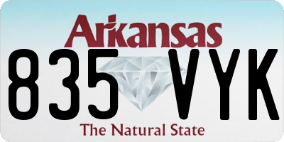 AR license plate 835VYK
