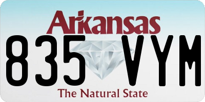 AR license plate 835VYM