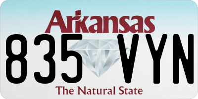 AR license plate 835VYN