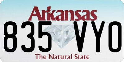 AR license plate 835VYO