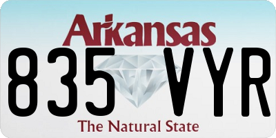 AR license plate 835VYR