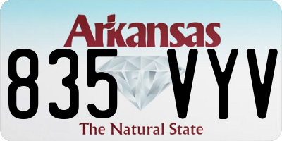 AR license plate 835VYV