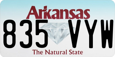 AR license plate 835VYW
