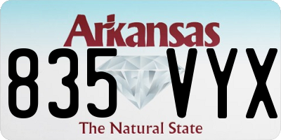 AR license plate 835VYX