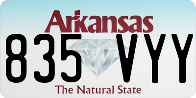 AR license plate 835VYY