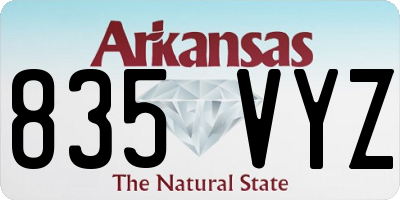 AR license plate 835VYZ