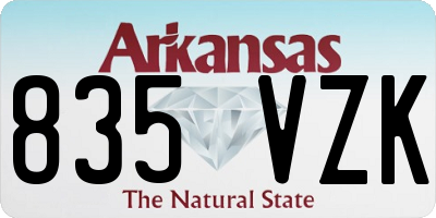 AR license plate 835VZK
