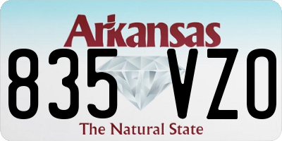 AR license plate 835VZO