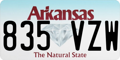AR license plate 835VZW