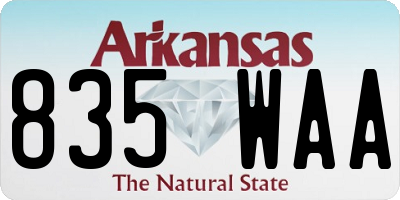 AR license plate 835WAA