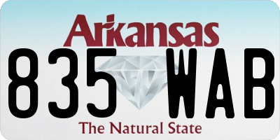 AR license plate 835WAB