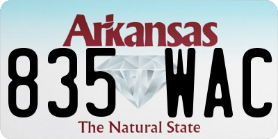 AR license plate 835WAC