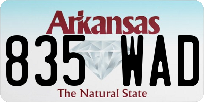 AR license plate 835WAD