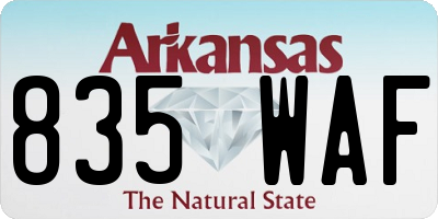 AR license plate 835WAF