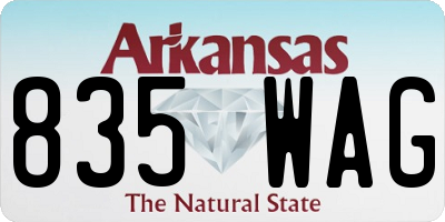 AR license plate 835WAG
