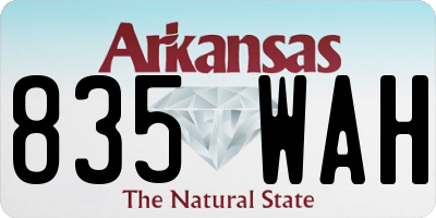 AR license plate 835WAH