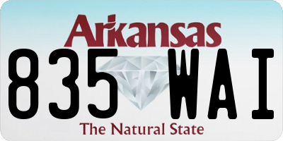 AR license plate 835WAI