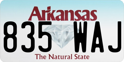 AR license plate 835WAJ