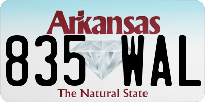 AR license plate 835WAL