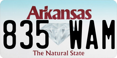 AR license plate 835WAM