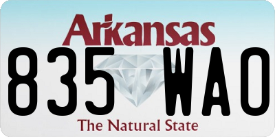 AR license plate 835WAO