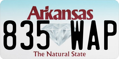 AR license plate 835WAP