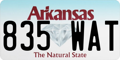AR license plate 835WAT