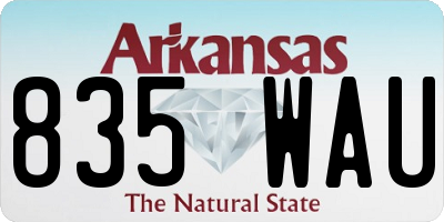 AR license plate 835WAU