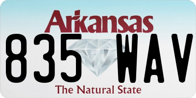 AR license plate 835WAV