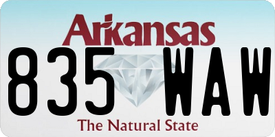 AR license plate 835WAW