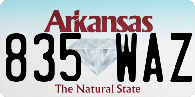 AR license plate 835WAZ