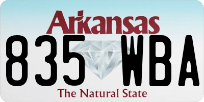 AR license plate 835WBA